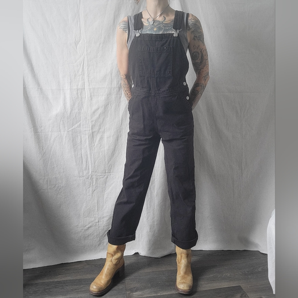 Everlane Black Canvas Overalls Size 0